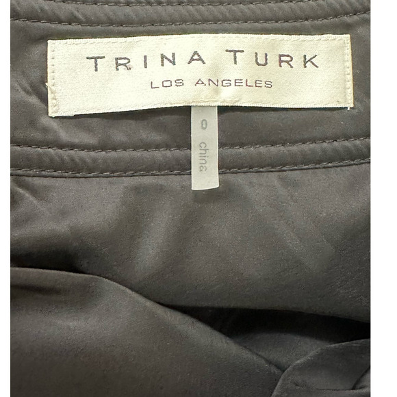 Trina Turk black one shoulder sheath mini cocktail dress size 0 - Picture 3 of 16